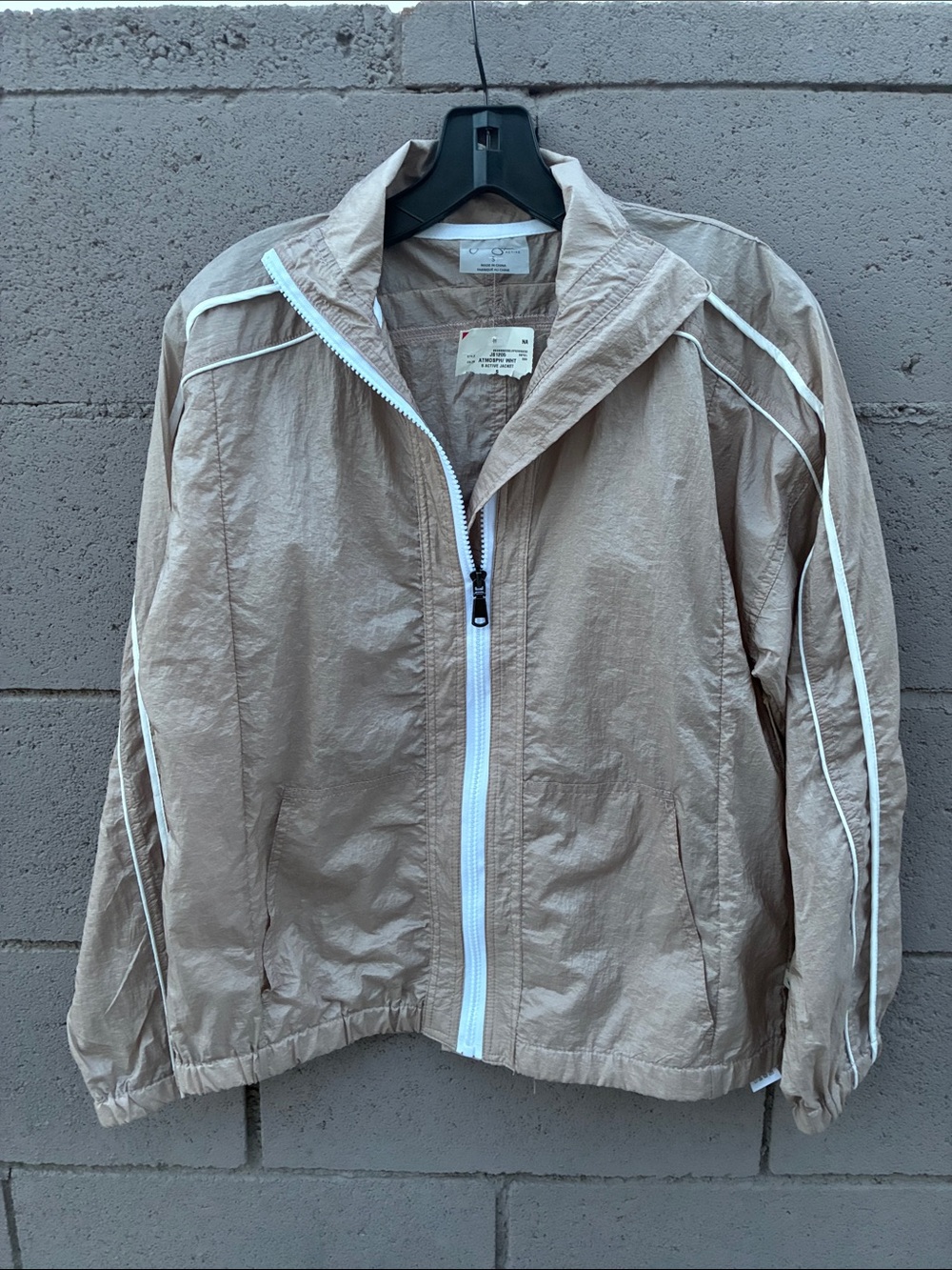 Jessica Simpson Taupe Utility Jacket with White Trim